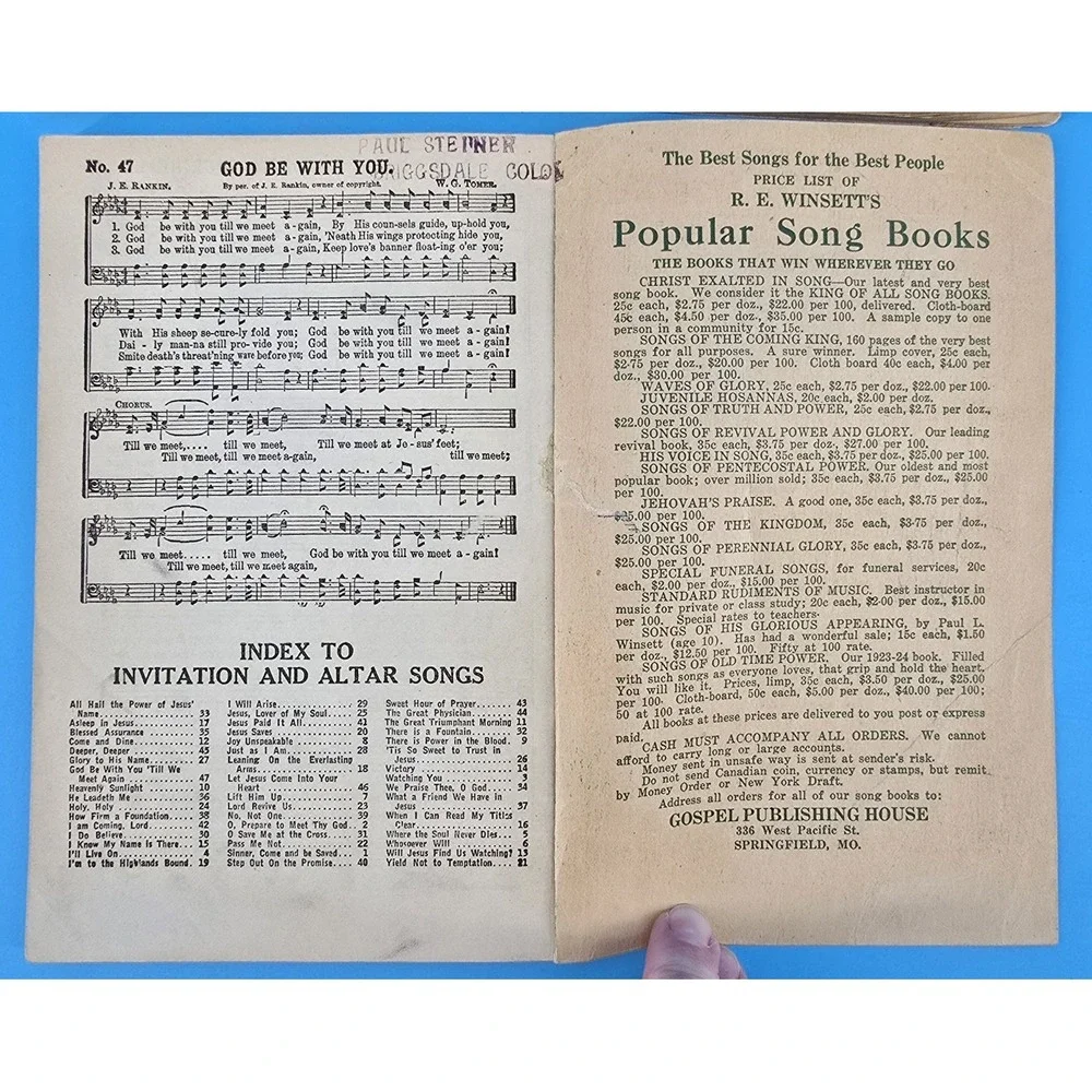 Lot of 4 Vintage Christian Song Books Paperback Hymns Choir Protestant Children‎